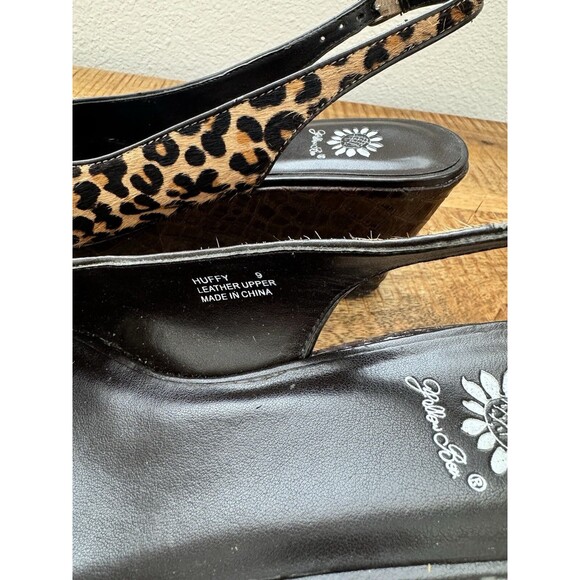 Yellowbox Women's Slingback Sandals Cheetah Wedge Huffy Print 9 Leather Upper - Picture 6 of 8